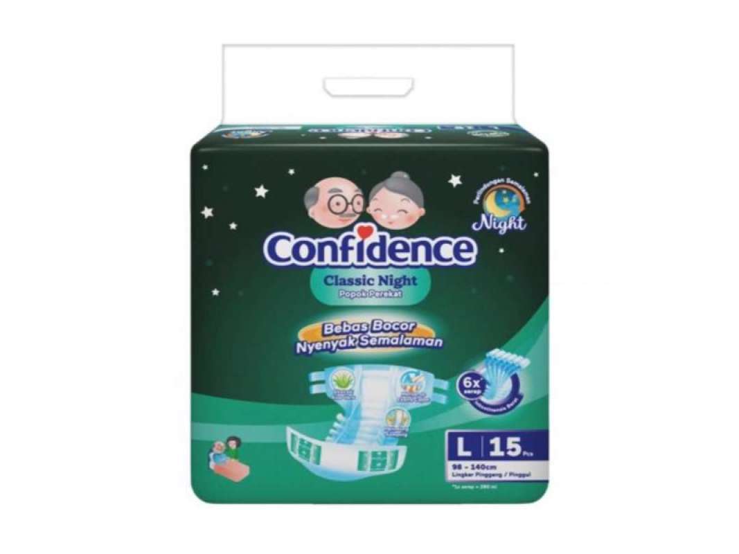 Pekanbaru Confidence Adult Diapers Prm.Night L15