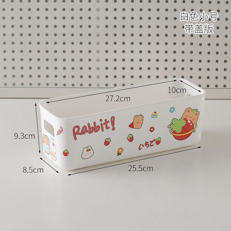 Pekanbaru Rak Barang Putih Polos Kotak Penyimpanan Aesthetic Tempat Penyimpanan Pegangan Kiri Kanan Room Desk Organizer Berkualitas Stationary Kit Lucu Unik