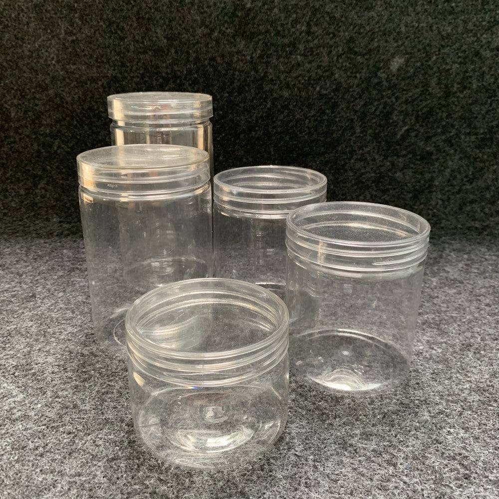 Pekanbaru Toples Plastik Tutup Ulir Bening Berbagai Ukuran (Instan Only)