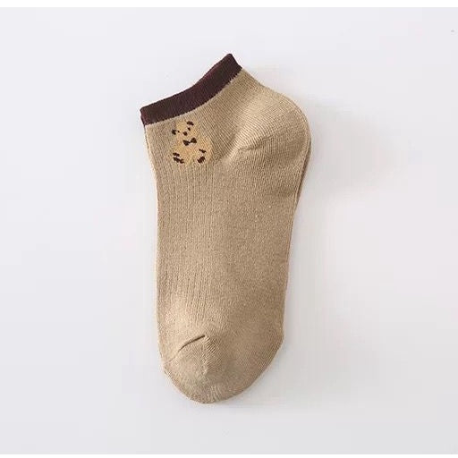 Pekanbaru Kaos Kaki Teddy Bear Pendek Coklat Hitam Putih Moka Cream Cute Bear Women Socks Kaos Kaki Beruang Lucu Berkualitas Kaos Kaki Soft Lembut High Quality Korean Style