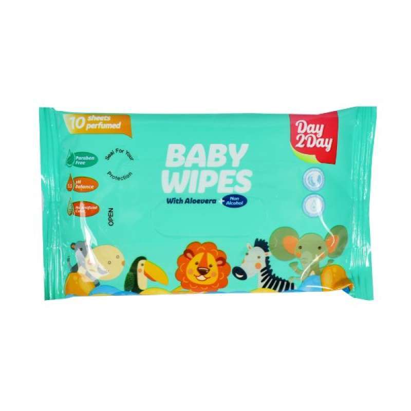 Pekanbaru Day 2 Day Baby Wipes Perfumed [10 Sheets]