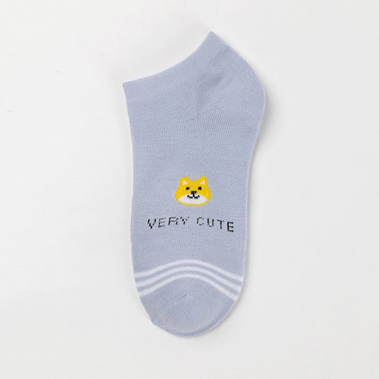 Pekanbaru Kaos Kaki Lilac Ungu Doggy Women Socks Import Cute Kaos Kaki Berkualitas Kaus Kaki Lembut Nyaman Korean Style