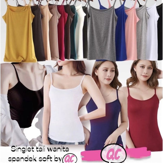 Pekanbaru Tank Top Tali Kecil | Singlet | Tank Top Tali|Sale Murah 1 Kg Muat 12Pc | Bahan