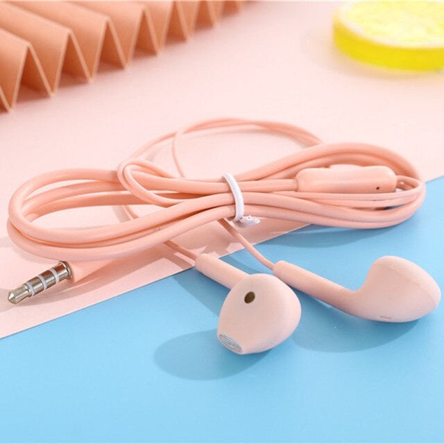 Pekanbaru HR- Headset U19 Macaron Matte Colorfull Hifi Stereo Extra Bass Handsfree Earphone Jack 3.5mm with Mic
