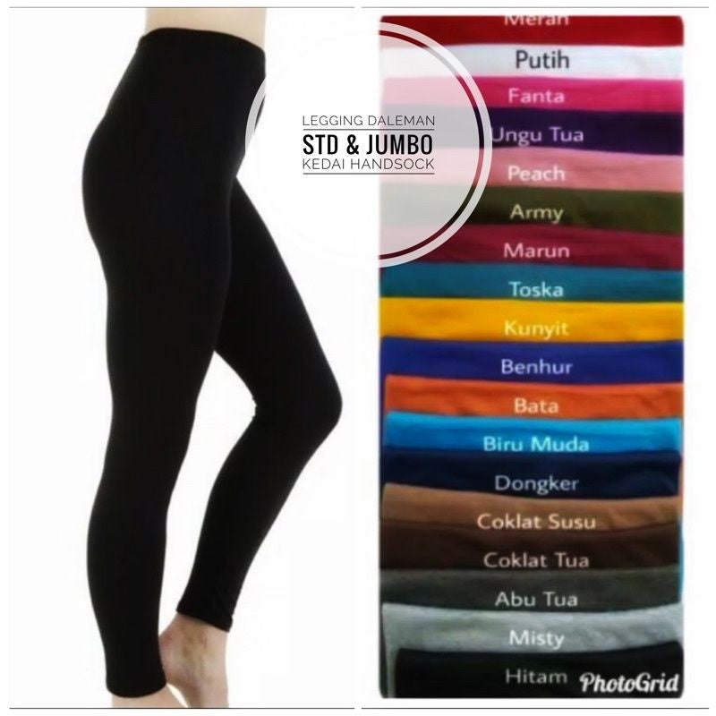 Pekanbaru Legging Panjang Daleman Wanita Std & Jumbo /Legging Standar/Legging Jumbo/Lejing/Celana Legging/Celana Lejing/Celana Olah Raga/Celana/Manset/Legging Spandex