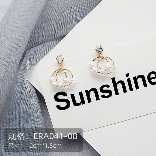 Pekanbaru Anting Emas Besar Panjang Elegan Simple Love Putih Permata Mutiara Gold Long Woman Earrings Anting Berkualitas Unik Berkualitas Korean Style