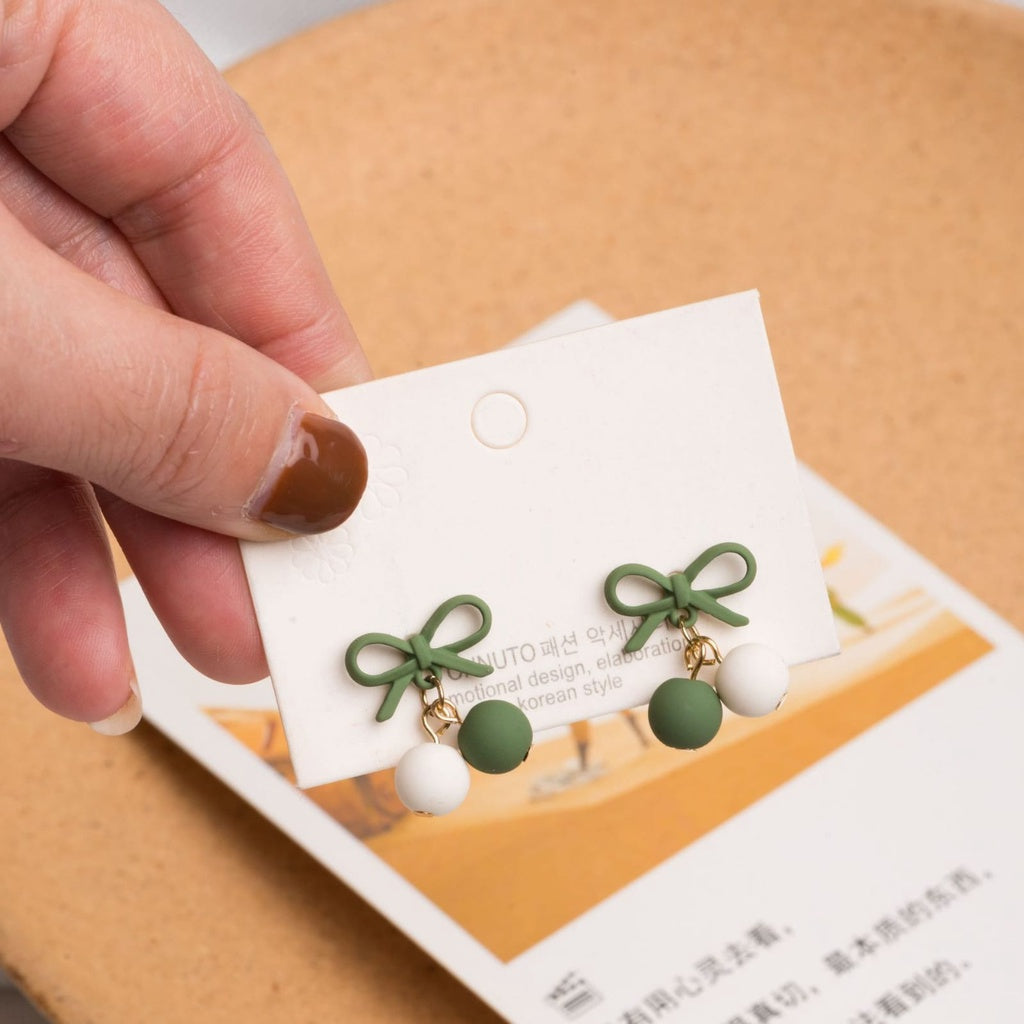 Pekanbaru Anting Pita Bola Colorful Anting Lucu Unik Two Tone 2 Warna Cute Woman Earrings Anting Berkualitas Simple Elegan Korean Style