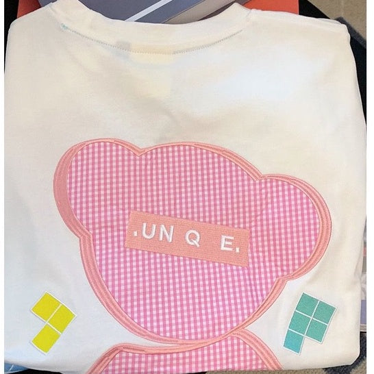 Pekanbaru Kaos Oversize Teddy Bear Tetris Soft Colorful T-shirt Playful Beruang Lucu Unik Kaos Berkualitas Cute Tshirt Couple Unisex Gambar Bear Besar Lucu Bordir Puzzle Tetris Unique Street Style Korean Style