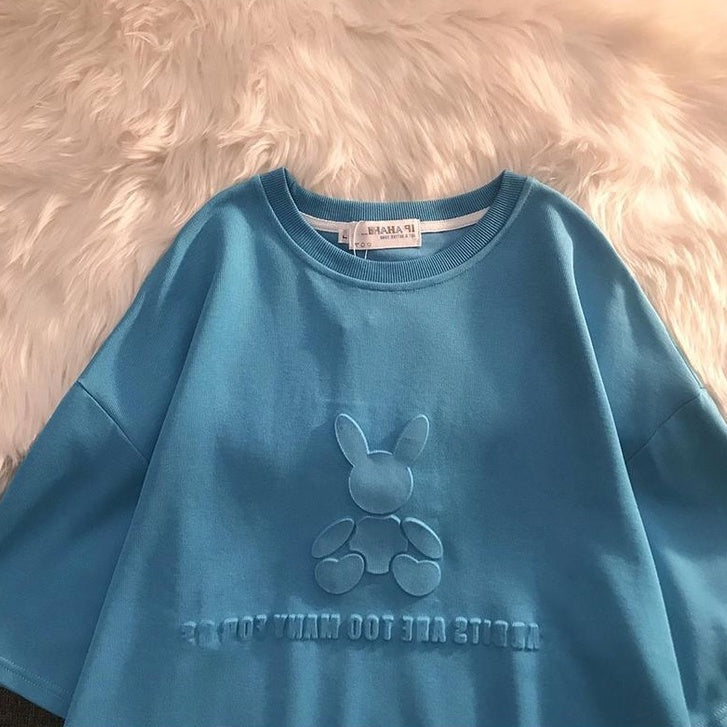 Pekanbaru Kaos Oversize Rabbit Tas T-shirt Berkualitas Kelinci Lucu Rabbits Are Too Many For Us Korean Style
