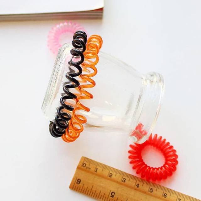 Pekanbaru HR- KUNCIR IKAT RAMBUT KABEL HITAM WARNA WARNI IKAT SPIRAL MINI AKSESORIS WANITA ANAK / STIPPPA