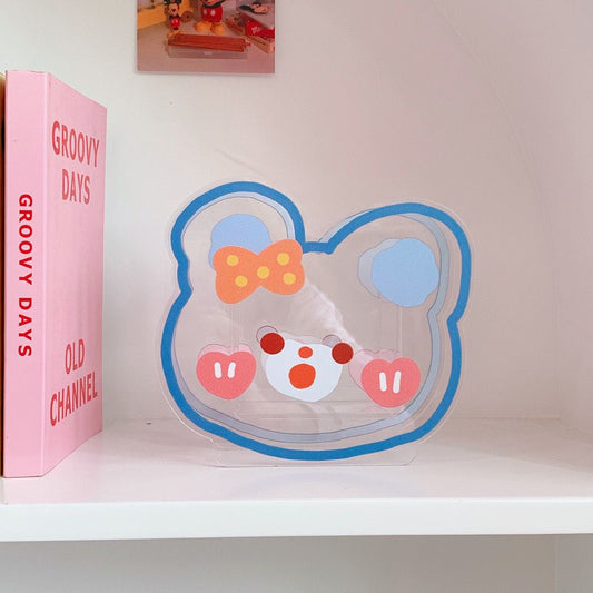 Pekanbaru Penholder Motif Unik Lucu Aesthetic Ins Tempat Penyimpanan Pena Akrilik Lucu Karakter Cartoon Korean Style Acrylic Stationary Kit Desk Organizer Cute Cartoon Pen Holder Transparan