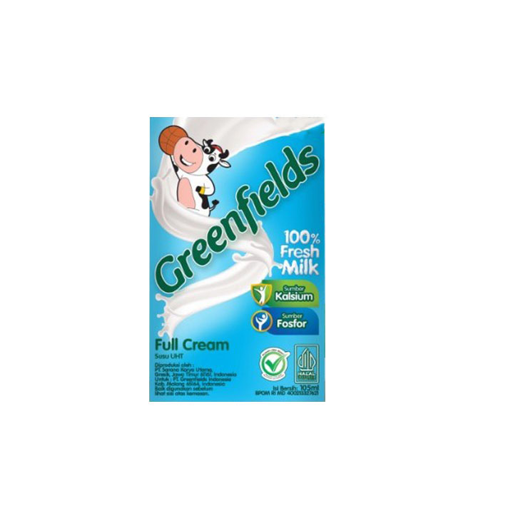 Pekanbaru Greenfields Uht Full Cream 105Ml Tta