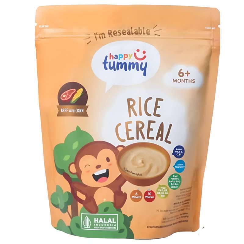 Pekanbaru Happy Tummy Rice Cereal Beef W/Corn 100G
