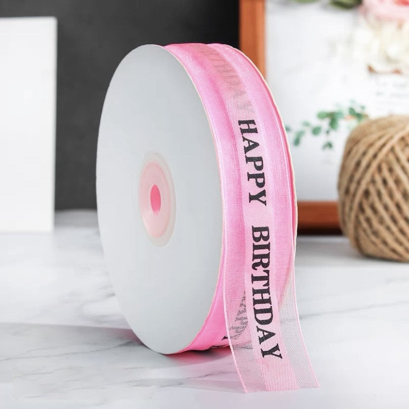 Pekanbaru Pita / Ribbon Tulisan Happy Birthday Warna Warni Per Meter