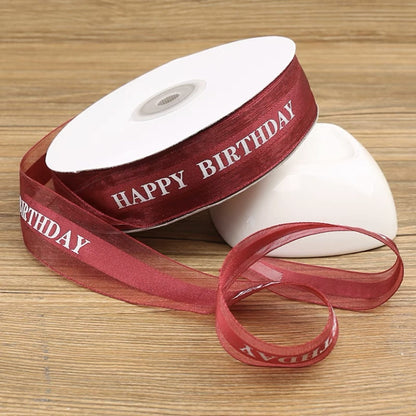 Pekanbaru Pita / Ribbon Tulisan Happy Birthday Warna Warni Per Meter
