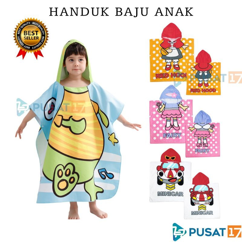 Pekanbaru Baju Handuk Mandi Anak Karakter / Handuk Ponco Topi