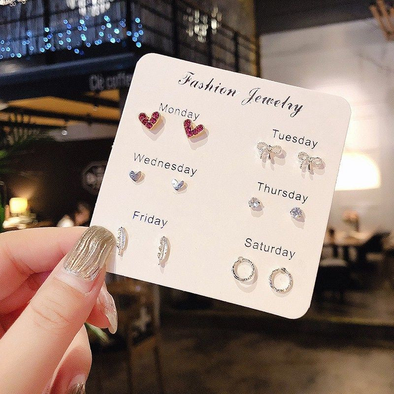 Pekanbaru 6 Pasang Anting Tusuk Simple Kreatif Gaya Korea Untuk Wanita -Pd
