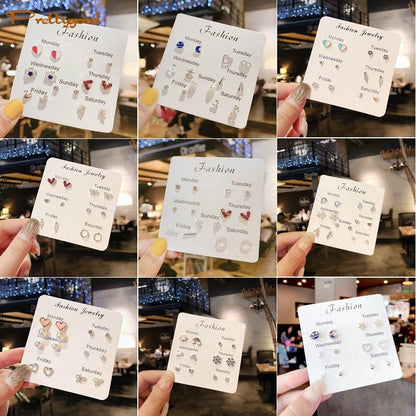 Pekanbaru 6 Pasang Anting Tusuk Simple Kreatif Gaya Korea Untuk Wanita -Pd