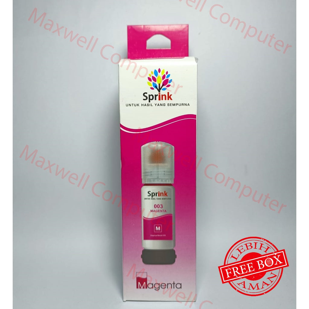 Pekanbaru Tinta Sprink For Epson 003 Magenta /  Merah  -L1210 L1250 L1256 L3210 L3250 L3256 L5290 L1110 L3110 L3150 L5190
