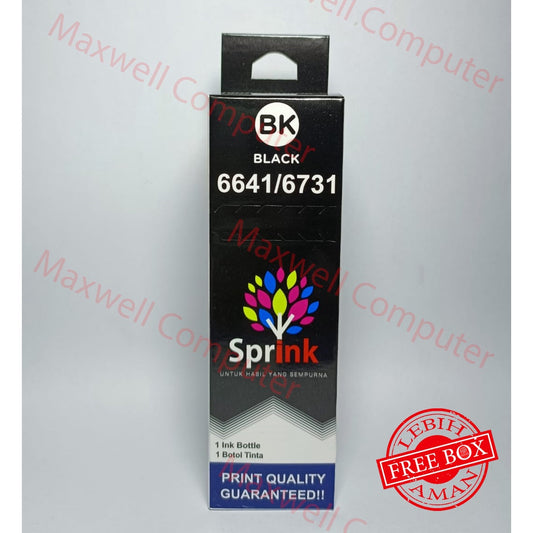 Pekanbaru Tinta Sprink 664 / 673 Black / Hitam For Epson L100/L110/L120/L121/L220/L300/L310 L350/L360/L365 L455/L550/L555 L565/L655/L800 L810/L850 L1300/L1800