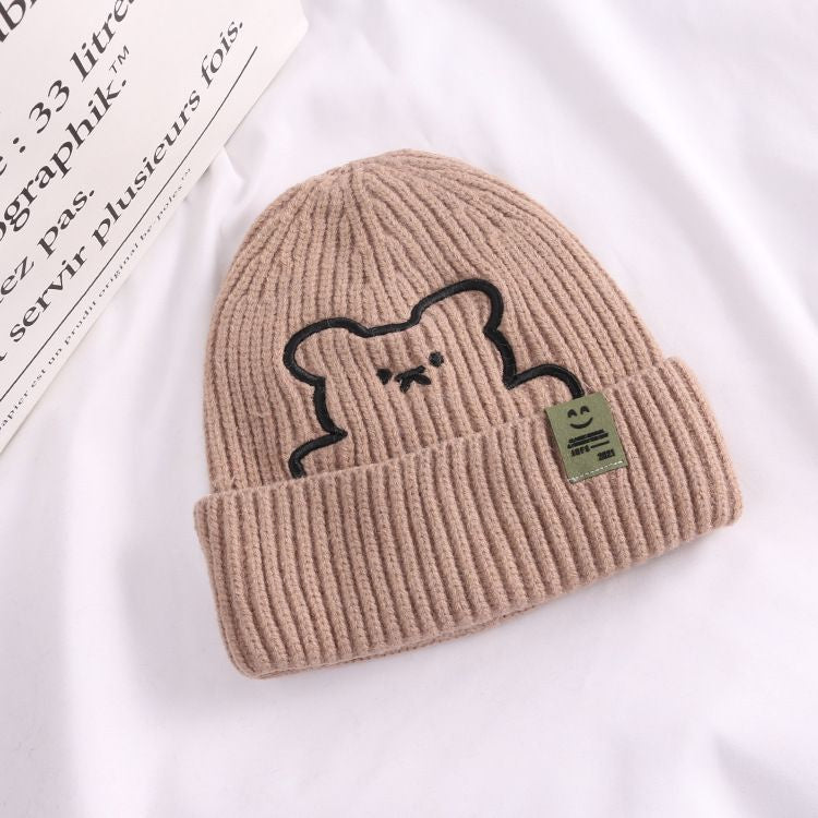 Pekanbaru Topi Knit Kupluk Beanie Hat Rajut Bahan Tebal Colorful Smooth Bahan Halus Lembut High Quality Bordir Motif Bear Lucu Unik Korean Style