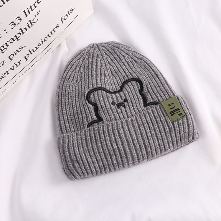 Pekanbaru Topi Knit Kupluk Beanie Hat Rajut Bahan Tebal Colorful Smooth Bahan Halus Lembut High Quality Bordir Motif Bear Lucu Unik Korean Style