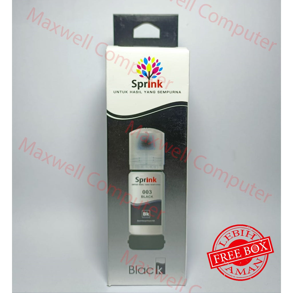 Pekanbaru Tinta Sprink For Epson 003 Black / Hitam  -L1210 L1250 L1256 L3210 L3250 L3256 L5290 L1110 L3110 L3150 L5190