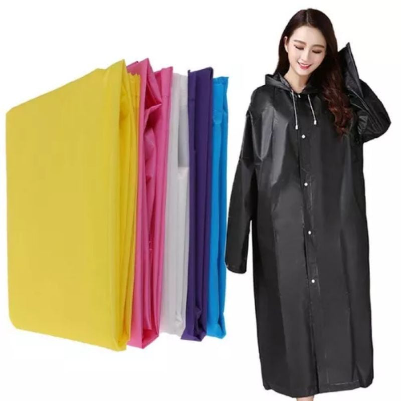 Pekanbaru Jas Hujan Dewasa Model Poncho Waterproof Bahan Eva Tebal / Jas Hujan / Mantel Hujan