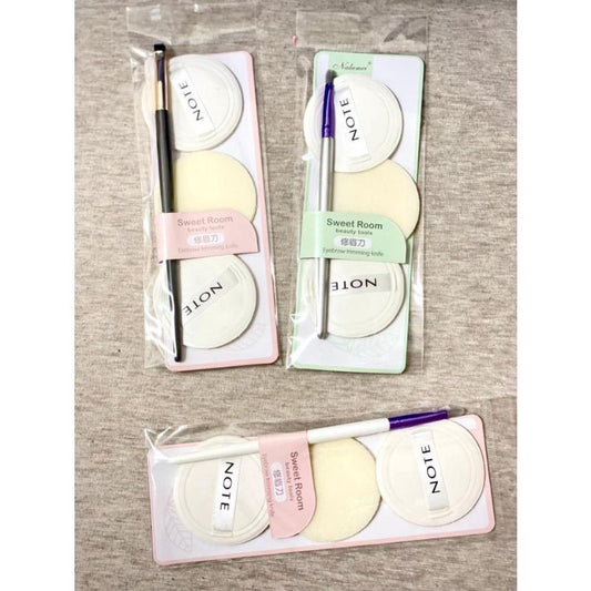 Pekanbaru 0Sponge Bedak 3Pcs + Brush / Sponge Make Up Set Beauty Tools