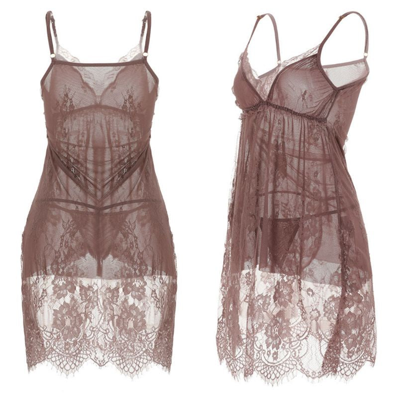 Pekanbaru Lingerie Seksi Set All Size Double Layer Baju Tidur Wanita Dress Set D-18