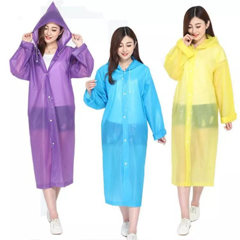 Pekanbaru Jas Hujan Dewasa Model Poncho Waterproof Bahan Eva Tebal / Jas Hujan / Mantel Hujan
