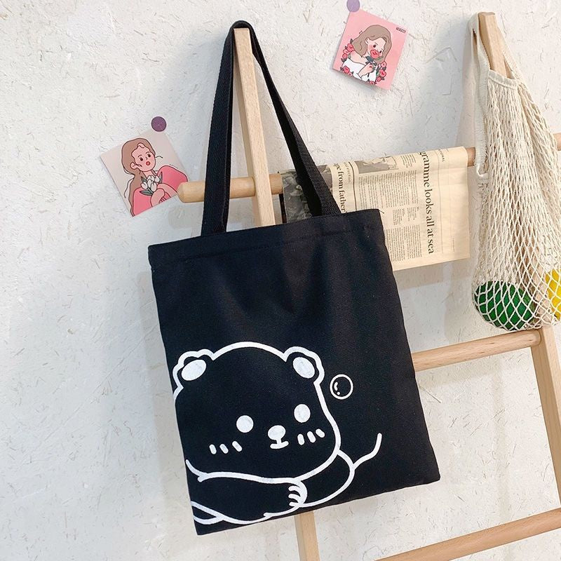 Pekanbaru Tote Bag Tas Samping Kanvas Totebag  Karakter Kartun Lucu Wanita Fashion