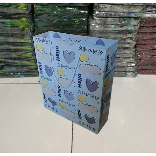 Pekanbaru HR- Paper Bag Motif Lovely Hello Kado Satuan Souvenir | Ulang Tahun | Wedding / Kualitas Baik