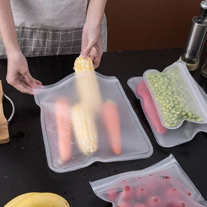 Pekanbaru Plastik Kulkas Penyimpanan Tebal Ziplock Buram Reusable Silicone