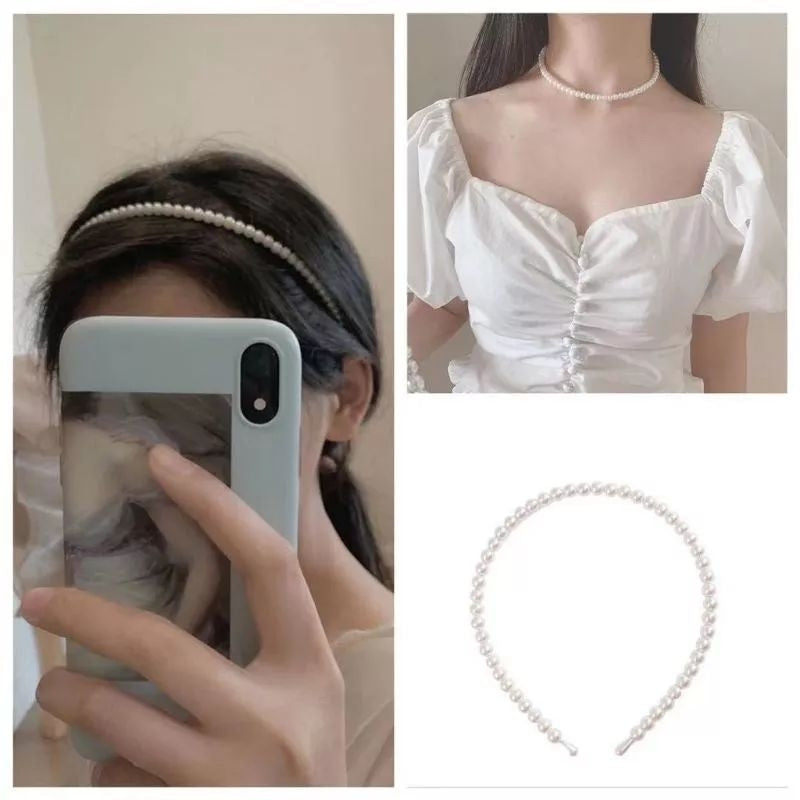 Pekanbaru Bando Mutiara Korea Pearl Headband Korean Hairband