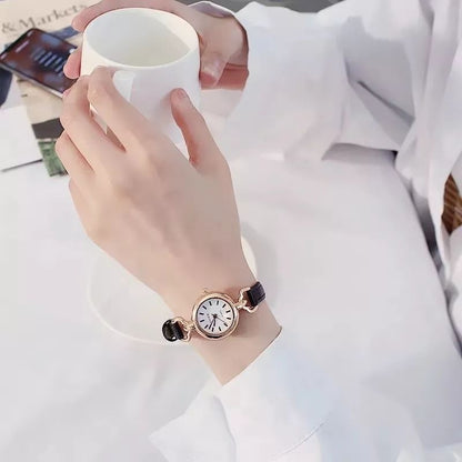 Pekanbaru Jam Tangan Casual Wanita Analog Kecil Dial Bulat Dengan Strap Pu