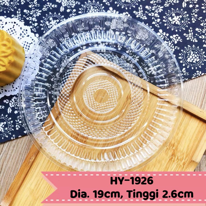 Pekanbaru Tray Mika Bulat Bening / Alas Puding Berbagai Ukuran Per Pack