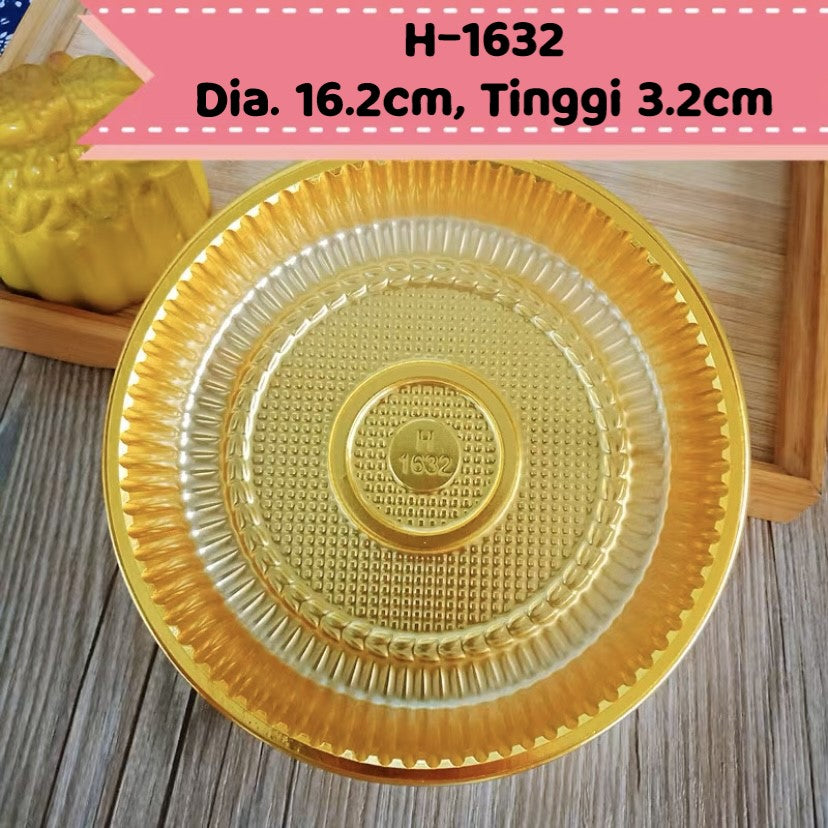 Pekanbaru Tray Mika Bulat Gold / Alas Puding Berbagai Ukuran Per Pack