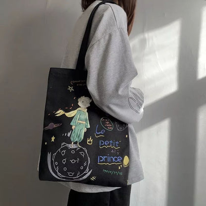 Pekanbaru Tote Bag Tas Samping Kanvas Totebag  Karakter Kartun Lucu Wanita Fashion