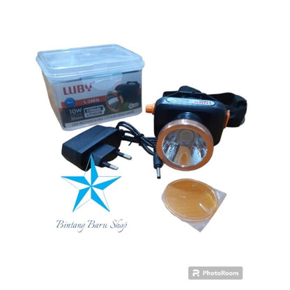 Pekanbaru Senter Kepala Luby 10 Watt Baterai Cas L-2883L Dimmer / Headlamp Head Lamp