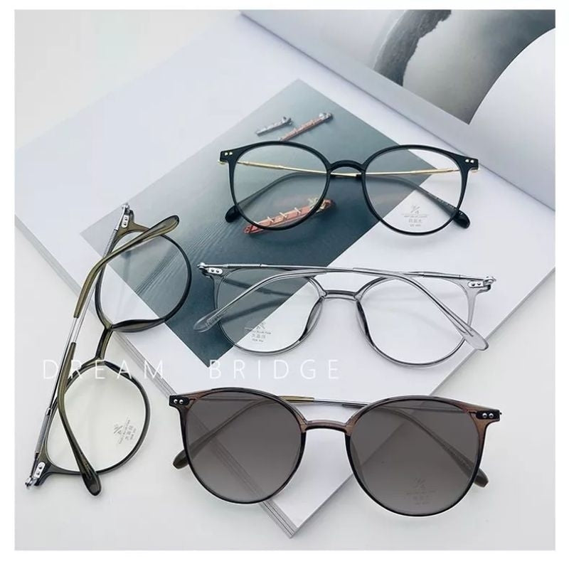 Pekanbaru Kacamata Photochromic Anti Radiasi Bentuk Bulat Bahan Metal Gaya