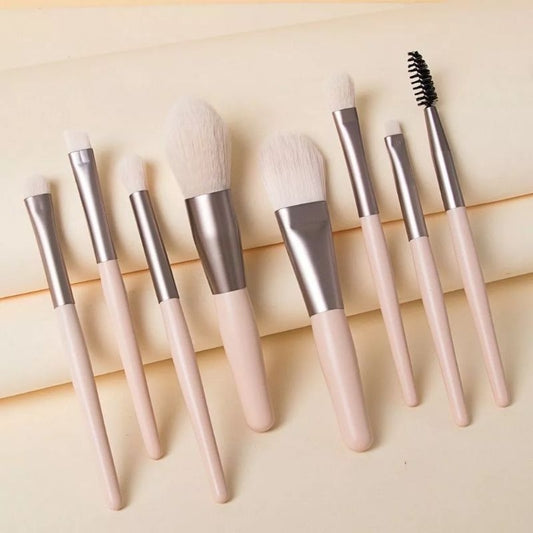 Pekanbaru Kuas Make Up Set Isi 8 Free Dompet Warna / Free Pouch Transparan / Alat Brush Make Up