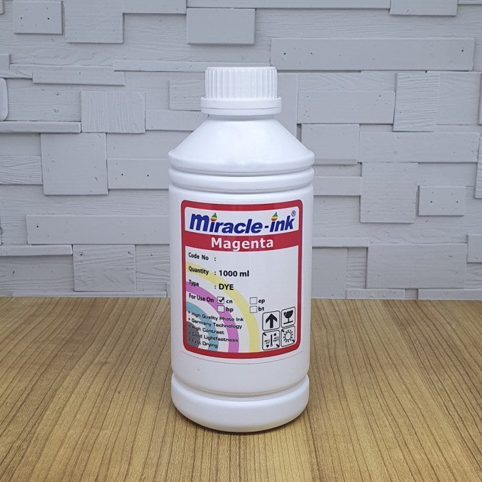 Pekanbaru Tinta Miracle Canon 1 Liter (Black/ Magenta/ Cyan/ Yellow)