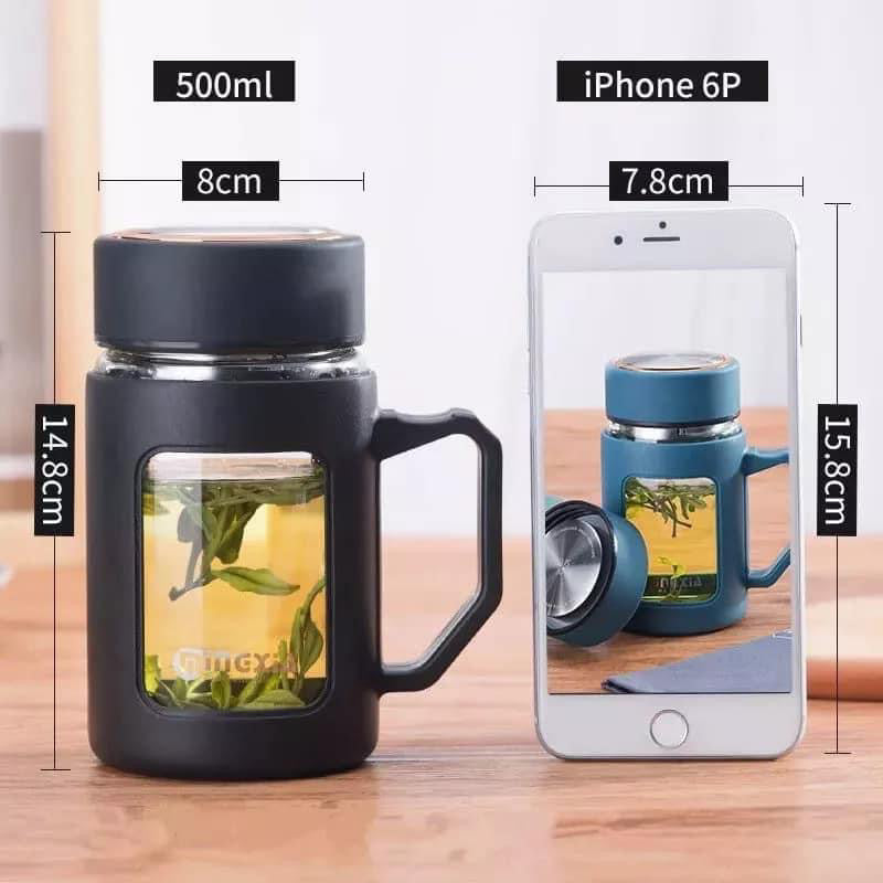 Pekanbaru gelas jar kaca warna 500ml / gelas kaca / gelas centel jar kaca/ Oil Pot atau saringan minyak