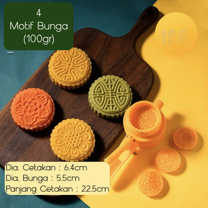 Pekanbaru Cetakan Mooncake Semi-Auto 4 Motif