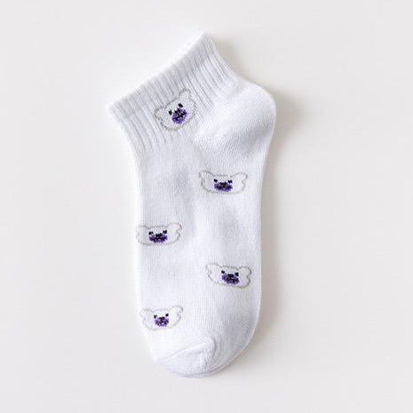 Pekanbaru Kaos Kaki Lotso Lilac Beruang Ungu Putih Soft Color Import Sock High Quality Cute Soft Purple Korean Style