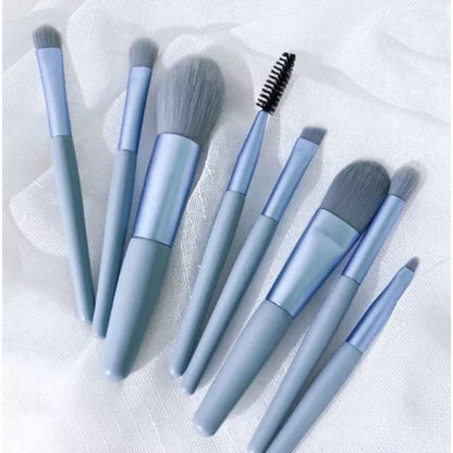 Pekanbaru Kuas Make Up Set Isi 8 Free Dompet Warna / Free Pouch Transparan / Alat Brush Make Up