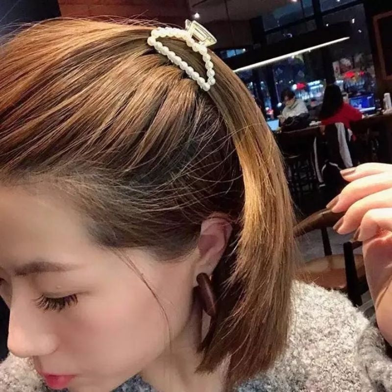 Pekanbaru Jedai 5Cm Mutiara Elegan / Jepit Rambut Alloy Korea Mutiara Permata