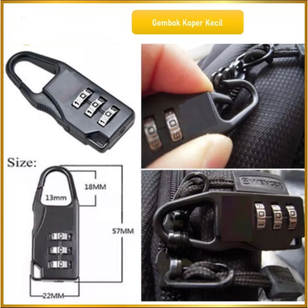 Pekanbaru HR - Gembok Koper Kode Angka Gembok Koper Loker Numeric Code For Safety Anti Maling