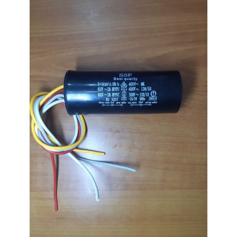 Pekanbaru Kapasitor 10Uf + 5Uf Ssf / Capasitor 10Uf+5Uf / Kapasitor 10Uf Dan 5Uf 450V